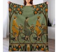 H3B8U2Y5 Cyclistes sous Les orangers Plaid Jardin d'or Polaire Chaude Salon