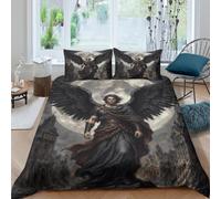 H3B8U2Y5 Dark Angel Lucifer Red Robe Moon Housse de Couette 3 Pieces 3D