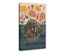H3B8U2Y5 Flet d’art populaire Art Mural sur Toile, Texture de bloc de bois