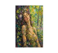 H3B8U2Y5 Nymphe des forets avec des fleurs Tableau sur Toile, Coin Lecture