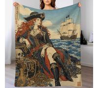 H3B8U2Y5 Reine Pirate avec Bateau Plaid Art Ukiyo-e Plaid Sofa Chambre