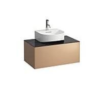 Laufen Meuble sous-vasque Sonar H4054410341411 - 1 tiroir, découpe centrale - Cuivre/Nero Marquina
