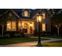 H80 cm Lampadaire extérieur lampe - Réverbère classique Noir/E27/220v