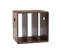 H8Q4D7N5G9 Bibliothèque Bibliothèque carrée rétro Minimaliste en Noyer Noir, 3 Compartiments, Support de Rangement Bois for la Maison