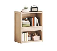 H8Q4D7N5G9 Bibliothèque Présentoir de Rangement Ouvert, bibliothèque en Bois à 3 Niveaux avec tiroir, Support Organisateur Bureau for dortoir