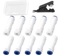 HAAMNING7 10 pièces Clapet anti-retour à raccord rapide 1/4 po Clapet anti-retour à raccord rapide 1/4 po Raccord rapide à emboîter pour tuyau d'eau, pour système d'osmose inverse