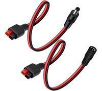 HAAMNING7 2 fiches d'alimentation DC5521 pour câble connecteur Anderson 45 A Connecteur solaire 45 A vers rallonge mâle femelle DC 5,5 x 2,1 mm, pour panneau solaire pliable, générateur et batterie