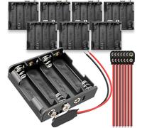 HAAMNING7 8 Pièces Supports de Pile 4x 1.5V AA, 6V Plastique Support de Batterie Coque pour lumière LED, voiture RC, sécurité, 4 porte-boîtier de piles AA, avec connecteur de batterie