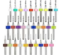 HAAMNING7 Ensemble de forets pour PCB, routeur CNC à flûte en spirale à tige 1/8 "Mèches de perçage 0.1mm-3.0mm pour gravure CNC de carte de circuit imprimé, 30 PCS
