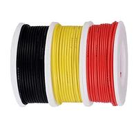 HAAMNING7 Kit de câblage 22AWG : fil électrique de calibre 22 (7 m/23 pi par fil), 300 V, isolation PVC, fils de cuivre étamé massifs, 3 couleurs (noir/rouge/jaune) pour bricolage/voiture jouet
