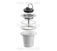 HAAS vanne de vidange 1940 2000 2000 /2", pour Spülbecken , partie supérieure de la vanne en acier inoxydable, blanc