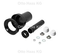 HAAS WC HAAS raccordement 3287 DN 90/110, capuchons blancs, 180 mm, soudable, noir