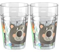 HABA Gobelet pailleté Forêt - gobelet enfant avec effet pailleté scintillant, parfait pour eau, jus & thé, pratique pour petites mains - 2012447003 (Lot de 2)