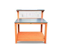 Table de jardinage HABAU avec plan de travail galvanisé, 101 x 55 x 117 cm