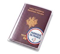 Habeygard Protege Passeport Transparent Lot de 1 Etui Passeport Cristal | Pochette pour passeport adulte et enfant, PVC souple. Protection passeport voyage famille, passport cover francais