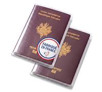 Habeygard Protege Passeport Transparent Lot de 2 Etui Passeport Cristal | Pochette pour passeport adulte et enfant, PVC souple. Protection passeport voyage famille, passport cover francais