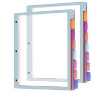 HABGP Lot de 2 intercalaires à 8 onglets pour classeur à 3 anneaux, intercalaires en plastique avec onglets, format lettre, multicolore, couleurs pastel, perforation à 3 trous, intercalaires