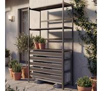 Habillage en aluminium pour climatiseur/échangeur thermique HWC-P95, cache grille de protection étagère 163x90x38cm ~ anthracite