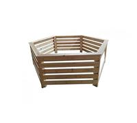 Habillage Habrita Foresta Hab 2620 BN Bois Hexagonal pour spas et piscines gonflables 2,63x2,09x0,71m