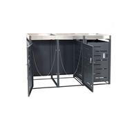 Habillage pour 3 poubelles HWC-H40b 63kg 110x175x62cm Extensible