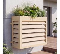 Habillage pour climatiseur/échangeur thermique HWC-O43 avec jardinière, cache, métal 80 x 97 x 38 cm ~ aspect chêne