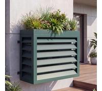 Habillage pour climatiseur/échangeur thermique HWC-O43 avec jardinière, couvercle, métal 80 x 97 x 38 cm ~ vert