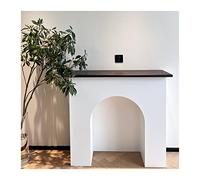 habillages de cheminée Garniture de manteau cheminée minimaliste moderne, mur d'enceinte, buffet, armoire d'entrée, murale décorative, blanc Présentoirs