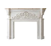 habillages de cheminée Vintage Cheminée Villa Poêle Garniture Surround Bois Massif Armoire Décorative Salon Entrée Relief Présentoirs