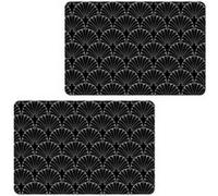 Habitable - Lot de 2 sets de table avec encre métallique ROYA - 30 x 45 cm - Argent et noir - Roya Noir G