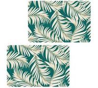 Habitable - Lot de 2 sets de table motif feuillage avec encre métallique ARLO - 30 x 45 cm - Or et vert - Arlo Vert G
