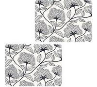 Habitable - Lot de 2 sets de table motifs ginkgo CASSIA - 28 x 43 cm - Beige et noir - Cassia G