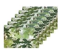 Habitable - Lot de 6 sets de table Monkey - 28 x 43 cm - Vert - MONKEY Vert G