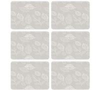 Habitable - Lot de 6 sets de table motifs feuillage ROMIE - 28 x 43 cm - Beige et blanc - Romie G