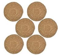 Habitable - Lot de 6 sets de tables ronds en jute GRAMI - Diam. 38 cm - Marron - Grami Marron G