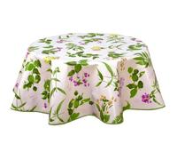 Habitable - Nappe en toile cirée ronde Botanique - Diam. 150 cm - Fuchsia