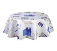 Habitable - Nappe en toile cirée ronde Dune - Diam. 135 cm - Ecru - DUNE Ecru G