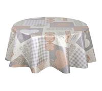 Habitable - Nappe en toile cirée ronde HYTTE - Diam. 135 cm - Beige
