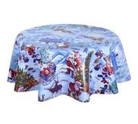 Habitable - Nappe en toile cirée ronde NEIGE - Diam. 135 cm - Bleu - NEIGE Bleu G