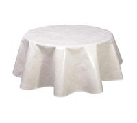 Habitable - Nappe en toile cirée ronde Vitali - Diam. 135 cm - Beige nacré