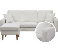 Habitat et Jardin Canapé d'angle réversible en Tissu Gabby - 3 Places - Blanc