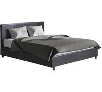Habitat et Jardin – Lit double Carla – Simili noir avec coffre 140 x 190 cm, sommier inclus