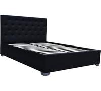 Habitat et Jardin - Lit Double Tino en Simili Noir avec Coffre Rangements 160 x 200 cm | Cadre de Lit 2 Places Design | Sommier à Lattes et Tête de Lit Inclus