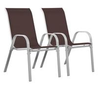 Habitat et Jardin - Lot de 2 Fauteuils jardin Cordoba/Phoenix - Textilène/acier accoudoirs - Taupe