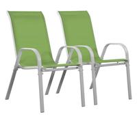 Habitat et Jardin – Fauteuils jardin Cordoba/Phoenix – Textilène/acier, accoudoirs – Lot 2 Vert