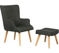 Fauteuil style scandinave tissu [ ]Odense[ ] - 1 place - Gris foncé