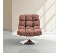 Habitat - Fauteuil pivotant en Tissu Chenille et métal chromé - Terracotta mélangé Soglio