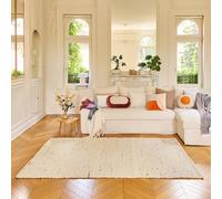 Habitat - Tapis tissé en laine - 160 x 230 cm - Beige Benoite | Fabriqué à la main, Facile à nettoyer, Excellent isolant thermique et phonique