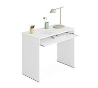 Habitdesign 002314BO - Table d'ordinateur, Blanc Brillant, 90 x 54 x 79 cm
