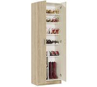Habitdesign Armoire à chaussures 2 portes 6 étagères 180 x 59 x 37 cm Couleur chêne canadien