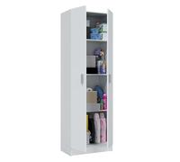 Generique Armoire d'appoint 2 portes 3 étagères 180x59x37 cm Blanc mat